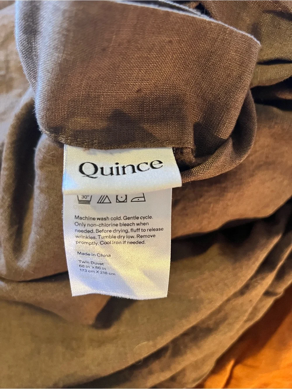 QUINCE NWOT European Linen Duvet Cover Set Twin Espresso Chocolate